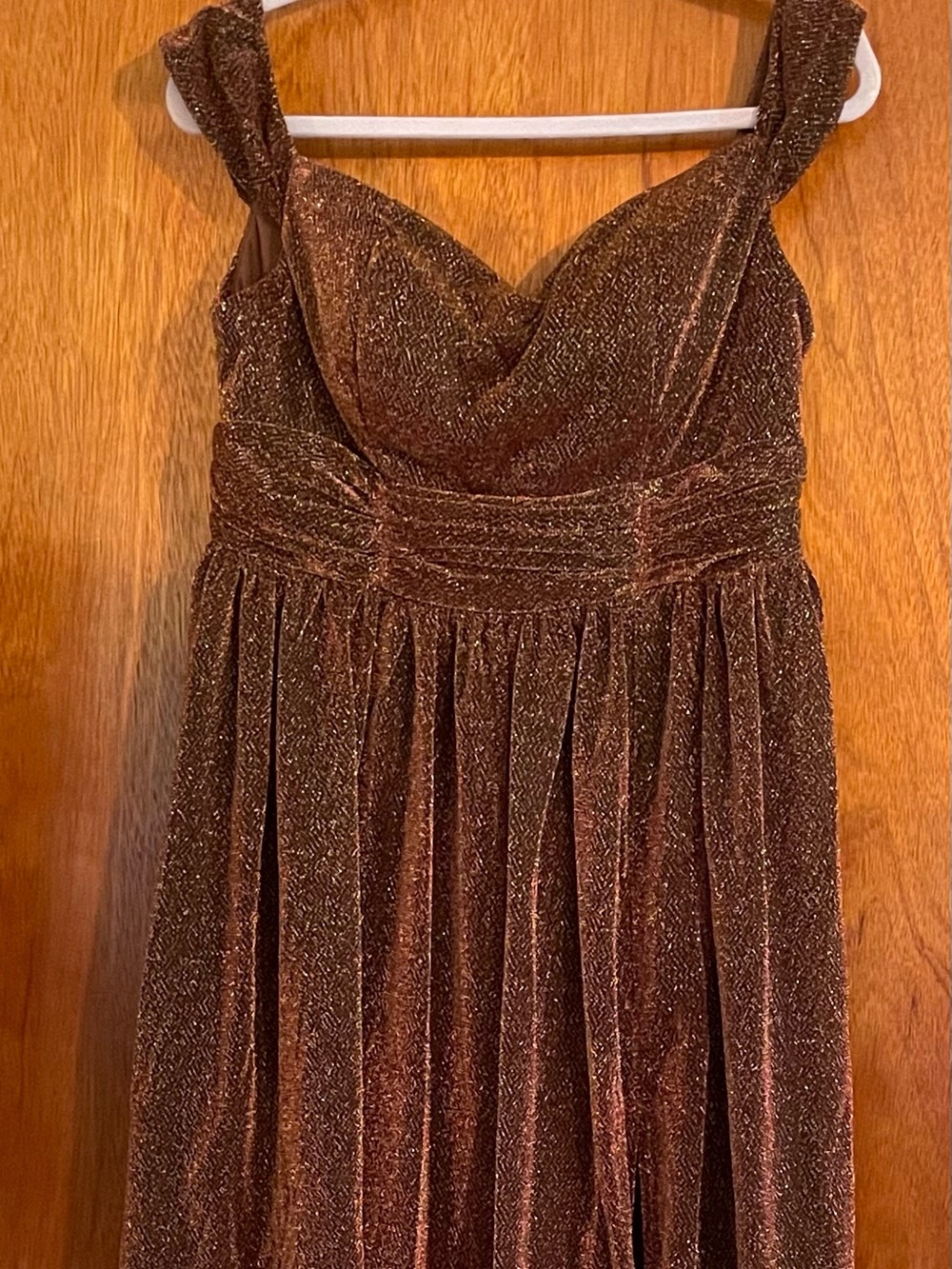 Shimmery Brown Metallic formal dress